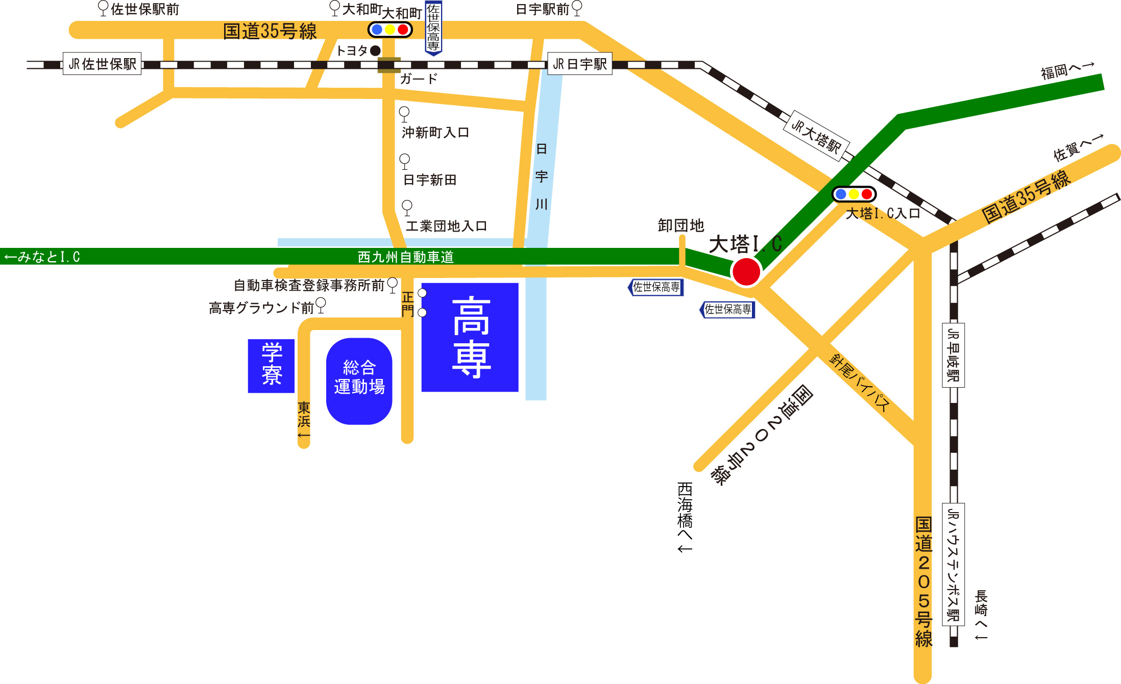 アクセス／キャンパスマップ - 佐世保工業高等専門学校